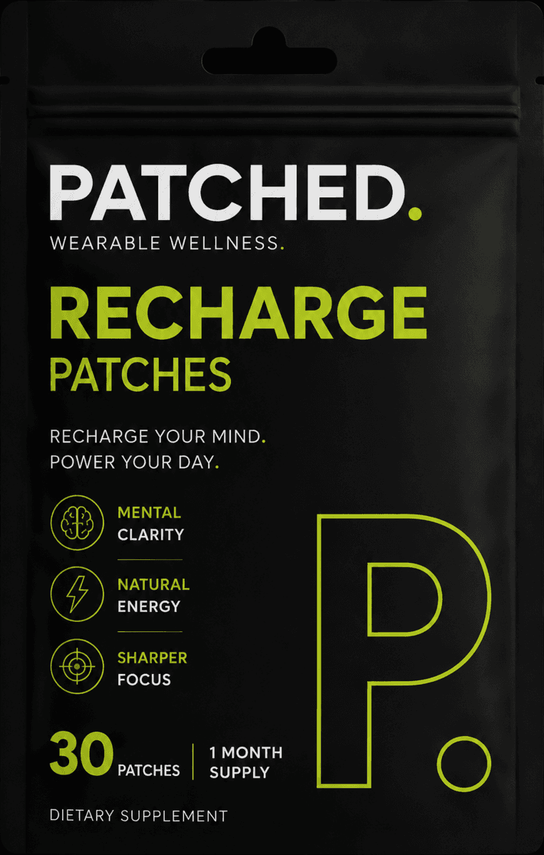 Recharge patch pouch, front view